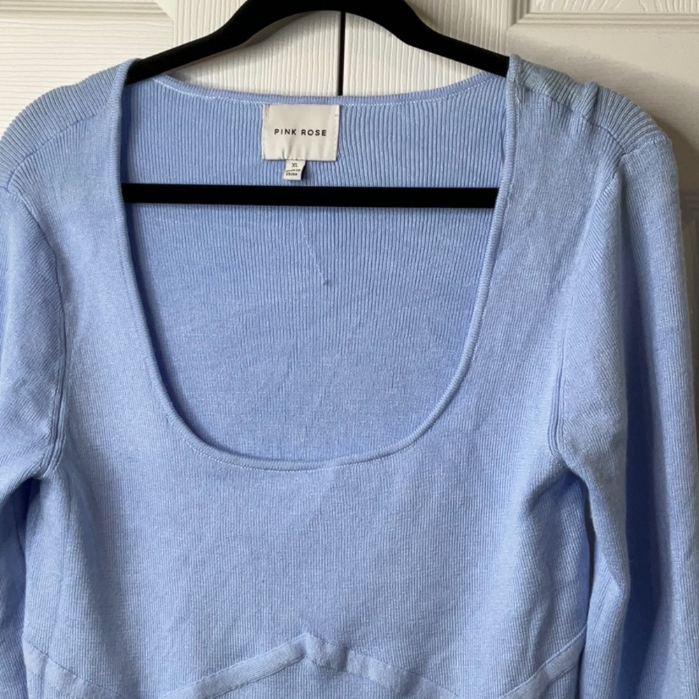 Pink Rose Junior's Sweater Top Long
Sleeve Scoop Neck Size XL - Picture 3 of 9